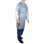 Dynarex Isolation Gown Poly - Coated Barrier, XX-Large, White - 5ea/bx, 10bxs/case (50 Count)