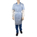 Dynarex Isolation Gown Poly - Coated Barrier, 7XLarge, White - 5ea/bx, 10bxs/case (50 Count)