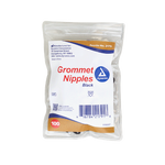 Dynarex Grommet Nipples, Black, 100ea/bag, 25bags/case (2,500 Count)