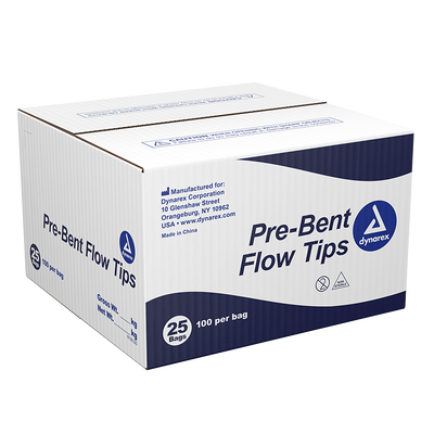 Dynarex Pre Bent Flow Tips - 100ea/box, 25bxs/case