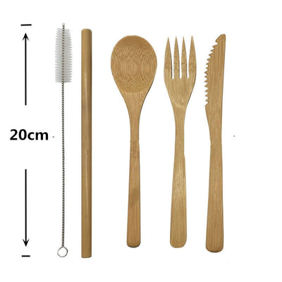 6-Pcs Japanese Wooden Dinnerware Set