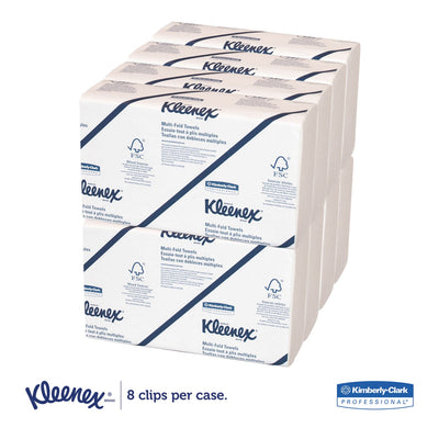 Kleenex Multi-Fold Paper Towels, Convenience, 9.2 x 9.4, White, 150/Pack, 8 Packs/Carton