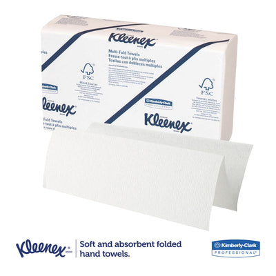Kleenex Multi-Fold Paper Towels, Convenience, 9.2 x 9.4, White, 150/Pack, 8 Packs/Carton
