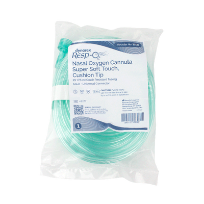 Dynarex Resp-O2 Nasal Oxygen Cannula, Super Soft Touch w/ Cushion Tips (25 Count)