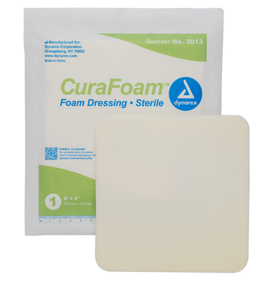 Dynarex CuraFoam - Foam Dressing, 10ea/bx, 12bxs/cs (120 Count)