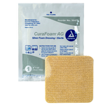 Dynarex CuraFoam AG - Silver Foam Dressing, 4" x 4" 10ea/bx, 10bxs/cs (100 Count)