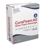Dynarex CuraFoam AG - Silver Foam Dressing, 4" x 4" 10ea/bx, 10bxs/cs (100 Count)