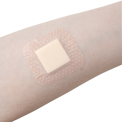 Dynarex SiliGentle AG - Silver Silicone Bordered Foam Dressing, 10ea/bx, 5bxs/cs (50 Count)