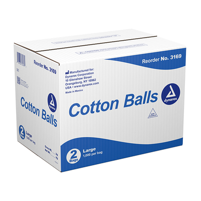 Dynarex Cotton Ball, Large, 1000ea/bg, 2bgs/cs (2000 Count)