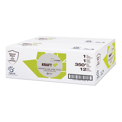 Papernet Heavenly Soft Hardwound Paper Towel, Kraft, 1-Ply, 5.5 x 5.5, Brown, 350 ft/Roll, 12 Rolls/Carton