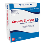 Dynarex Surgical Gauze Sponge - Sterile 2's, 4" x 4" - 25ea/bx, 24bxs/cs (600 Count)