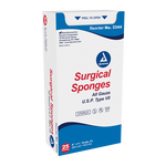 Dynarex Surgical Gauze Sponge - Sterile 2's, 8" x 4" 12 Ply, 25ea/bx, 20bxs/cs (500 Count)