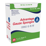 Dynarex Gauze Sponge - Sterile 2's, 4" x 4" 12 Ply, 25ea/bx, 24bxs/cs (600 Count)