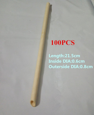 100-Pack Eco-Friendly Reusable Bamboo Straws