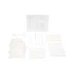 Dynarex Tracheostomy Care Kit - Three Compartment Tray with Vinyl Gloves (20 Count)