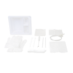 Dynarex Tracheostomy Care Kit - Two Compartment Tray with Vinyl Gloves and 14FR Catheter (20 Count)