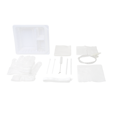 Dynarex Tracheostomy Care Kit - Two Compartment Tray with Vinyl Gloves and 14FR Catheter (20 Count)