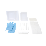 Dynarex Tracheostomy Care Kit - Two Compartment Tray with Nitrile Gloves (20 Count)
