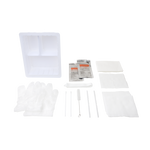 Dynarex Tracheostomy Care Kit - Three Compartment Tray with Vinyl Gloves and Peroxide (20 Count)