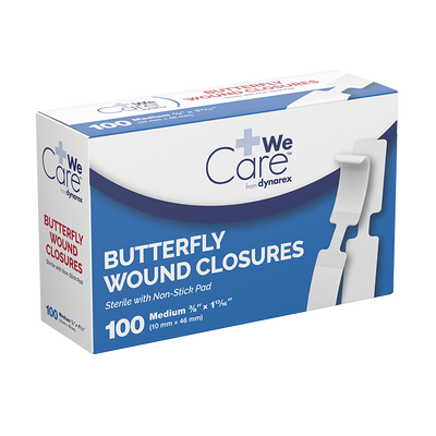 Dynarex Butterfly Wound Closure, Sterile - 100ea/bx, 24bxs/cs (2400 Count)