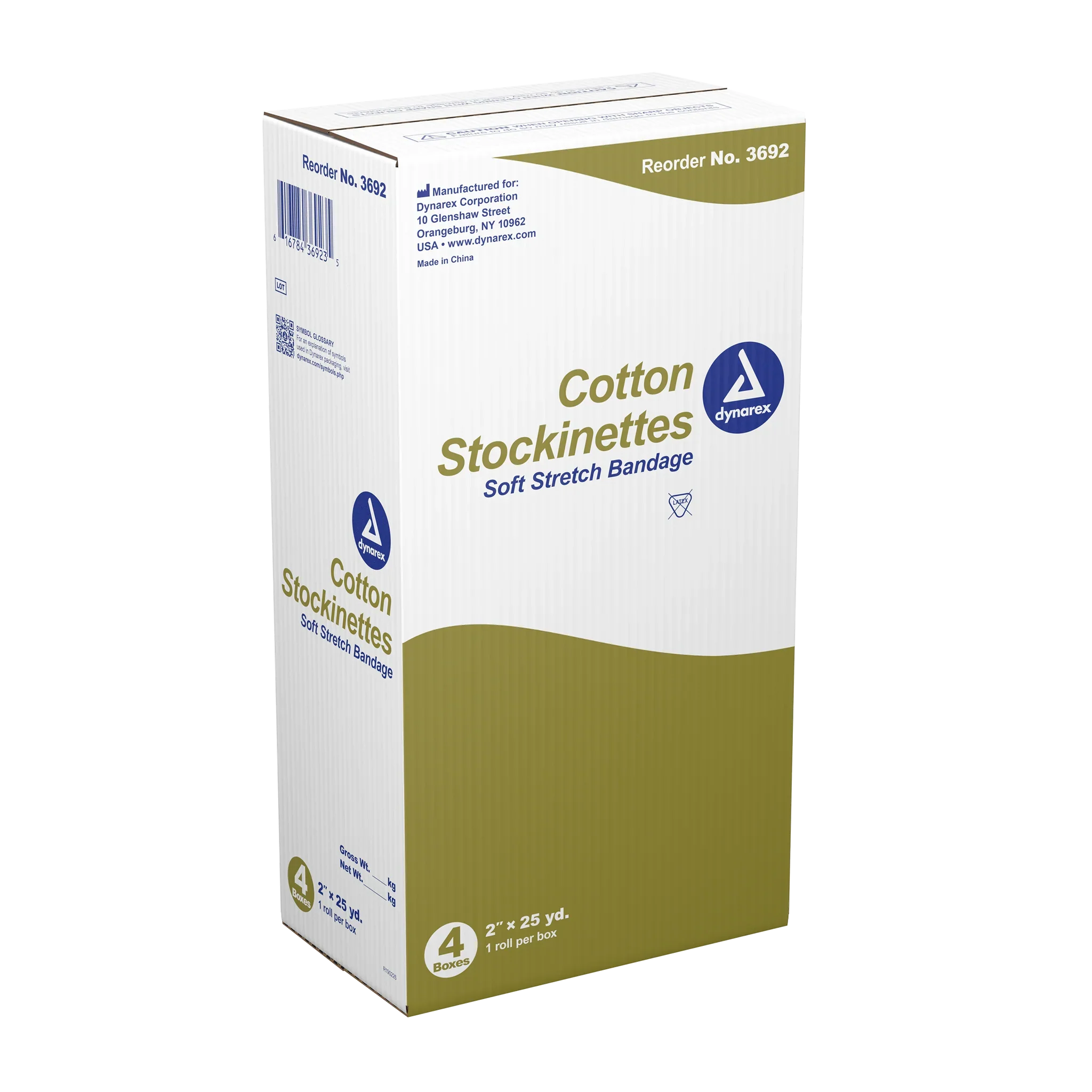 Dynarex Cotton Stockinette, 4 Rolls/cs (4 Count)