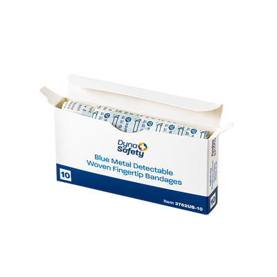 Dynarex Blue Metal Detectable Woven Bandage Fingertip - 10ea/bx, 50bxs/cs (500 Count)