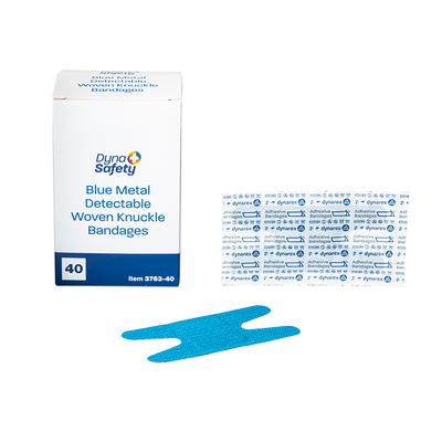 Dynarex Blue Metal Detectable Woven Bandage - Knuckle - 40ea/bx, 50bxs/cs (2000 Count)