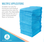 Dynarex Disposable Underpads, 23" x 36" (60g), 50ea/bag, 3bags/case (150 Count)