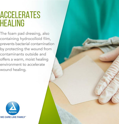 Dynarex CuraFoam - Foam Dressing, 10ea/bx, 12bxs/cs (120 Count)