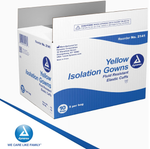 Dynarex Isolation Gown Fluid Resistant, Universal, Yellow - 5ea/bx, 10bxs/case (50 Count)