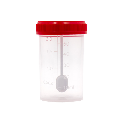 Dynarex Stool Specimen Container with Spoon, 60mL (400 Count)