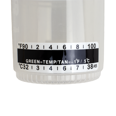 Dynarex Urine Container with Temperature Strip, 90 mL - Transparent, White (400 Count)