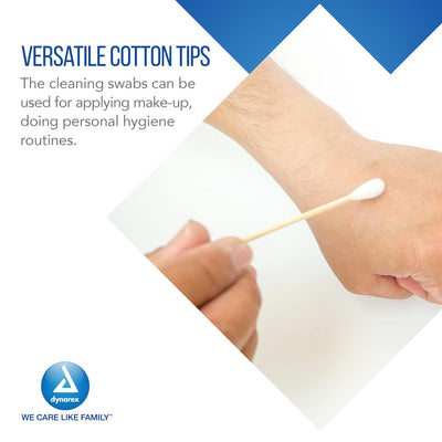Dynarex Cotton Tipped Wood Applicators - Sterile 6" Length, 100ea/bx, 10bxs/cs (1000 Count)