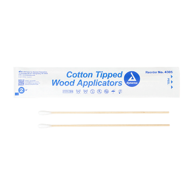 Dynarex Cotton Tipped Wood Applicators - Sterile, in Pouch (2000 Count)