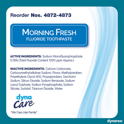 Dynarex Morning Fresh Mint Toothpaste with Fluoride (144 Count)
