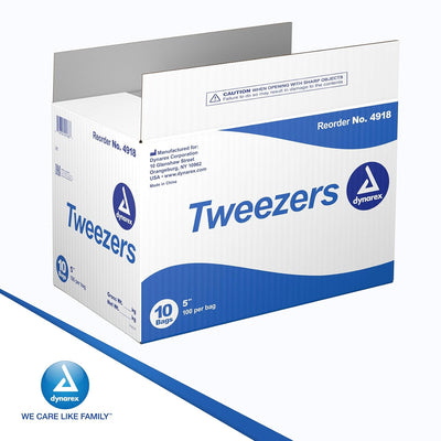 Dynarex Plastic Thumb Forceps Bulk, Individually Wrapped, 4.25" (1000 Count)