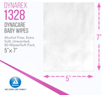 DynaCare Baby Wipes unscented w/ Plastic Lid, 5" x 7", 24pks/case (1920 Count)