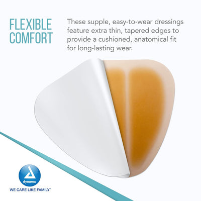 Dynarex DynaDerm - Hydrocolloid Dressing - Sacral, 6" x 7", 5ea/bx, 12bxs/cs (60 Count)