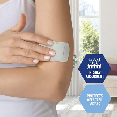 Medpride Gauze Island Dressing Sterile 2"x3.5" Wound Dressing with Adhesive, 50/Box, Case of 6 (300 Count)