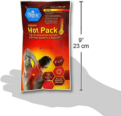 MedPride Instant Hot Packs Disposable Warm Compress Heating Pads - 5" x 9" - 24/cs.