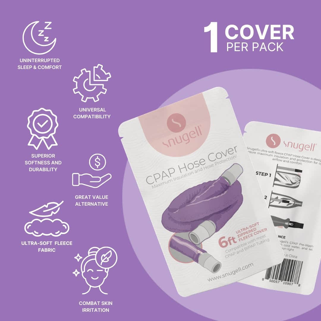 CPAP Hose Cover (6ft) - Compatible with ResMed, Fisher & Paykel and Other Tubes (Purple)
