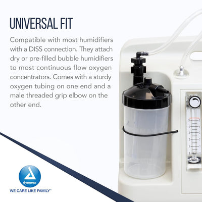 Dynarex Oxygen Humidifier Elbow Tubing Connector (10 Count)