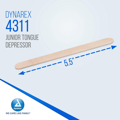 Dynarex Tongue Depressors Wood - Non-Sterile, 500ea/bx, 10bxs/cs (5000 Count)
