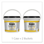 GOJO Scrubbing Towels, Hand Cleaning, Orange Scent, White/Yellow, 170/Bucket, 2 Buckets/Carton
