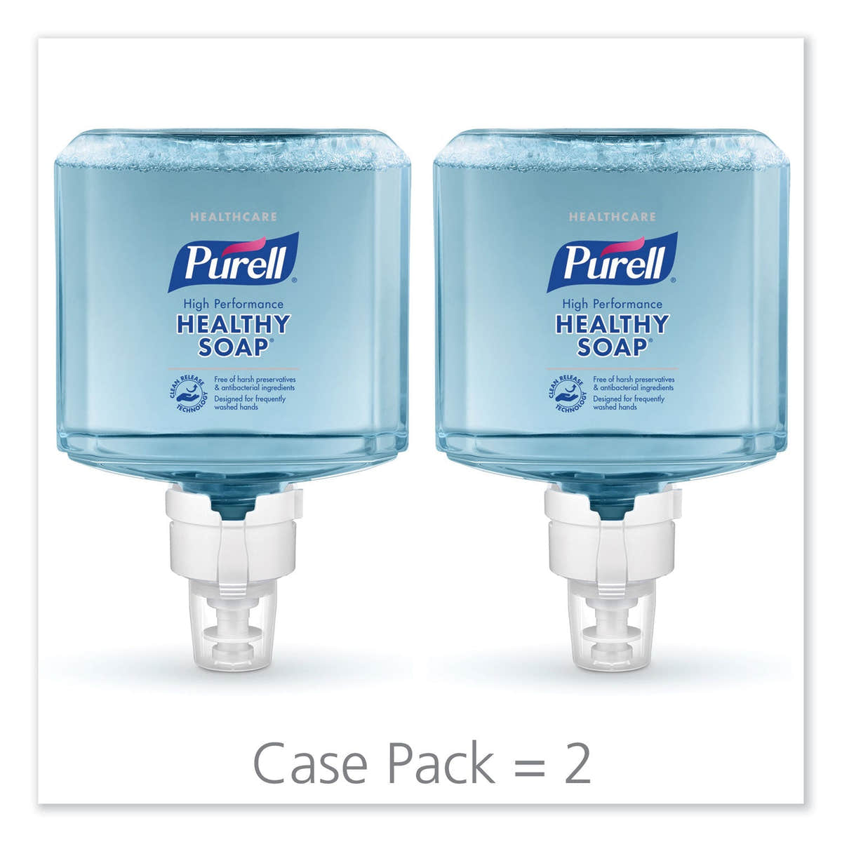 PURELL CLEAN RELEASE Technology (CRT) HEALTHY SOAP High Performance Foam, For ES8 Dispensers, Fragrance-Free, 1,200 mL, 2/Carton