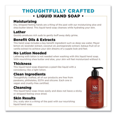 Soapbox Hand Soap, Sea Minerals and Blue Iris, 12 oz Pump Bottle, 12/Carton