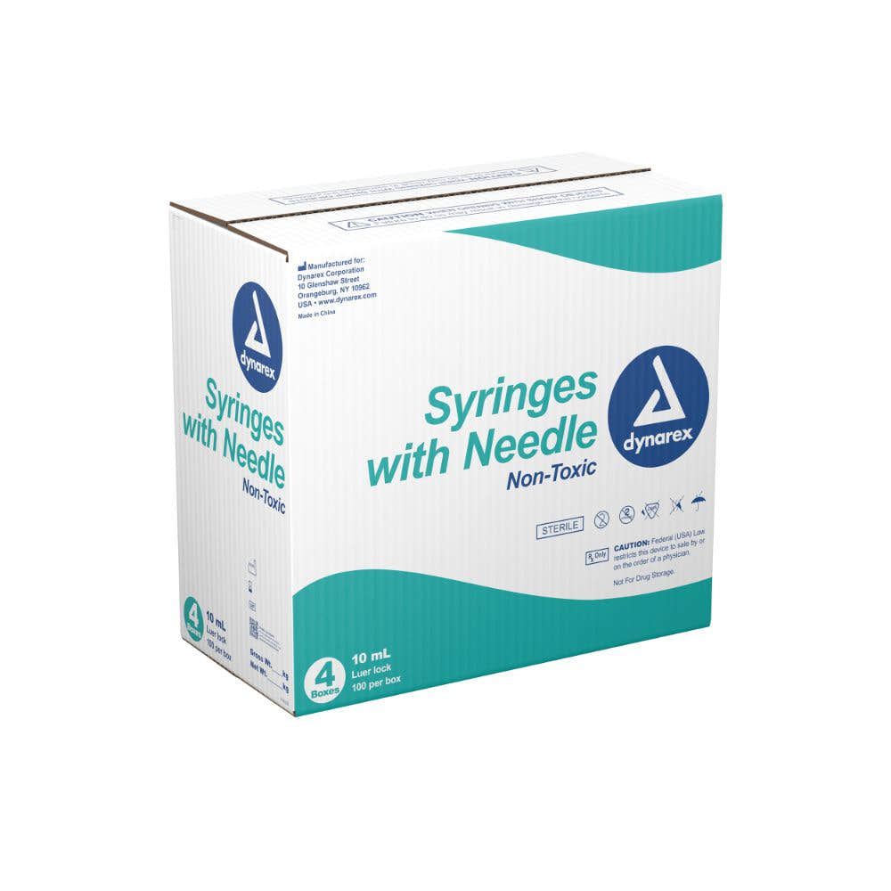 Dynarex Syringes With Needle - 10cc (400 Count)