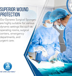 Dynarex Surgical Gauze Sponge, 2" x 2" 12 Ply, 200ea/bx, 40bxs/cs (8000 Count)