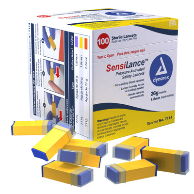 Dynarex Safety Lancets - Button and Pressure (1000 Count)