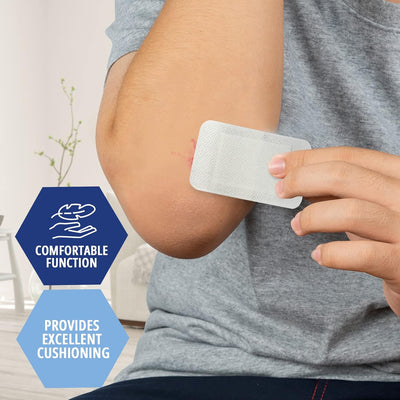 Medpride Bordered Gauze Island Dressing for Wounds First Aid Kit Supplies, 6”x6” 25/Box, Case of of 6 (150 Count)